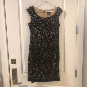Black lace Adrianna Papell shift dress